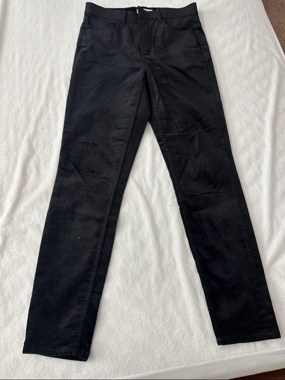 Loft Modern Skinny Black Velvet Pants